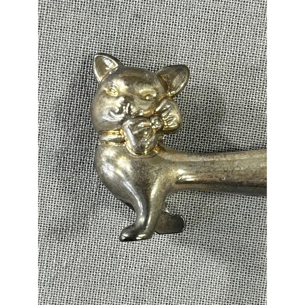 vintage silver-plated cat-shaped knife rests lot 12 Holiday Whimsical Art Deco